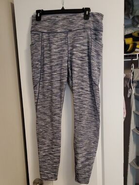Athletic Works Black and Gray Space-Dye Leggings